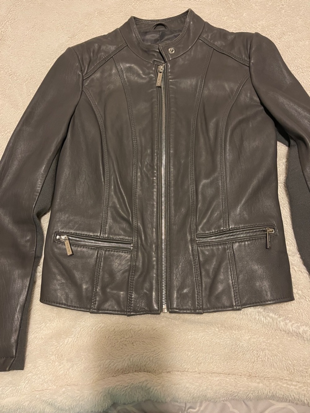 Michael Kors leather jacket Women’s S gray